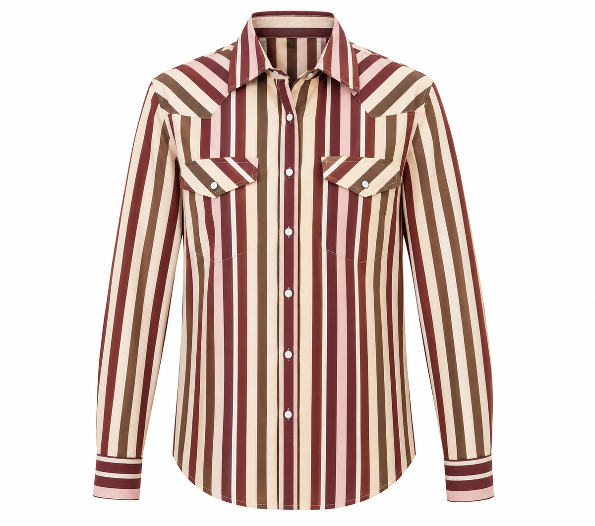Kimes Ranch Women’s Kai Long Sleeve Western Shirt – Maroon Stripe Last Rodeo Western Wear & Hat Bar