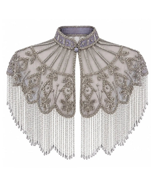 Women’s Silver Beaded Fringe Western Cape Western Fashion