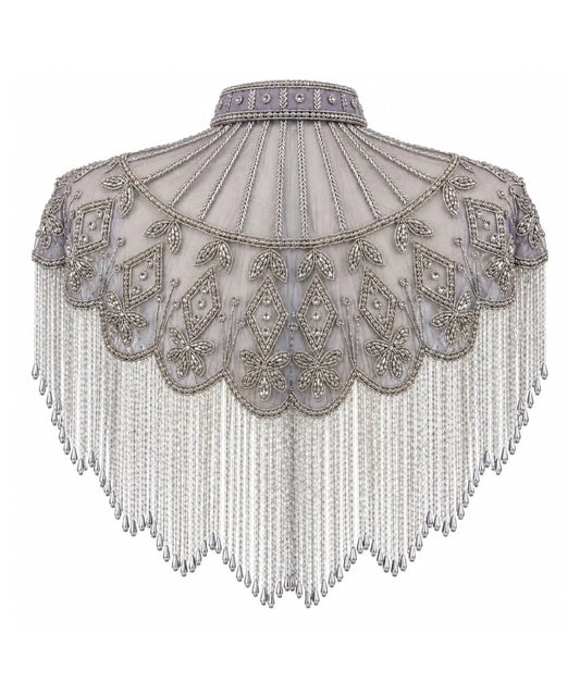 Women’s Silver Beaded Fringe Western Cape Western Fashion