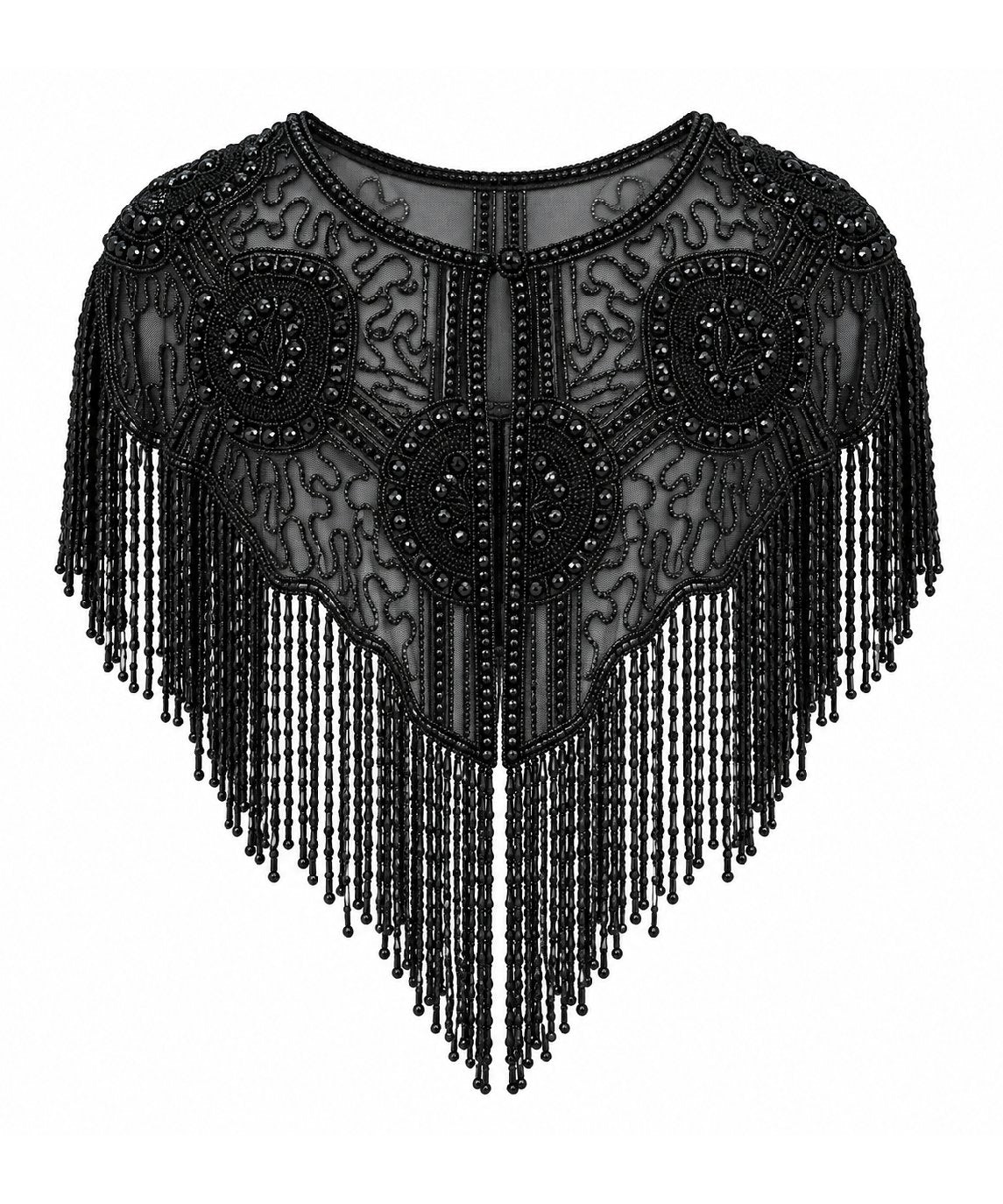 Women’s Black Beaded Fringe Western Cape Western Fashion