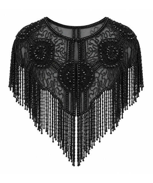 Women’s Black Beaded Fringe Western Cape Western Fashion