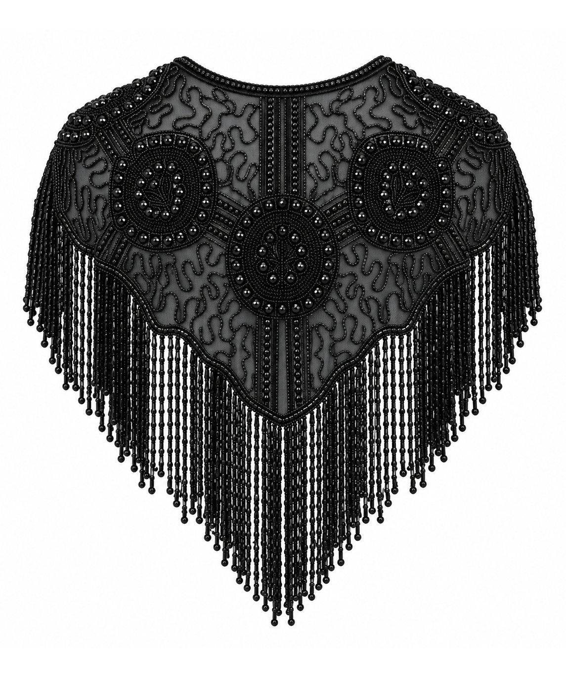 Women’s Black Beaded Fringe Western Cape Western Fashion