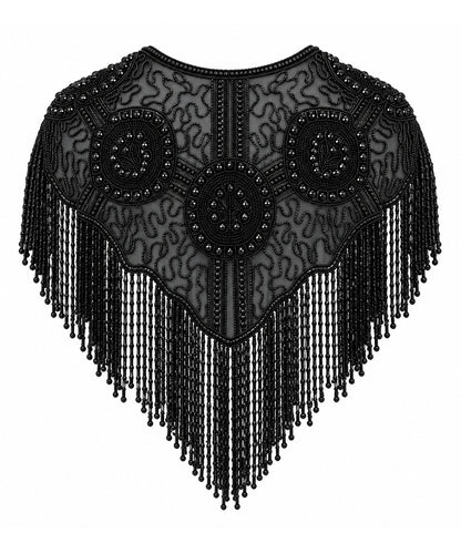Women’s Black Beaded Fringe Western Cape Western Fashion