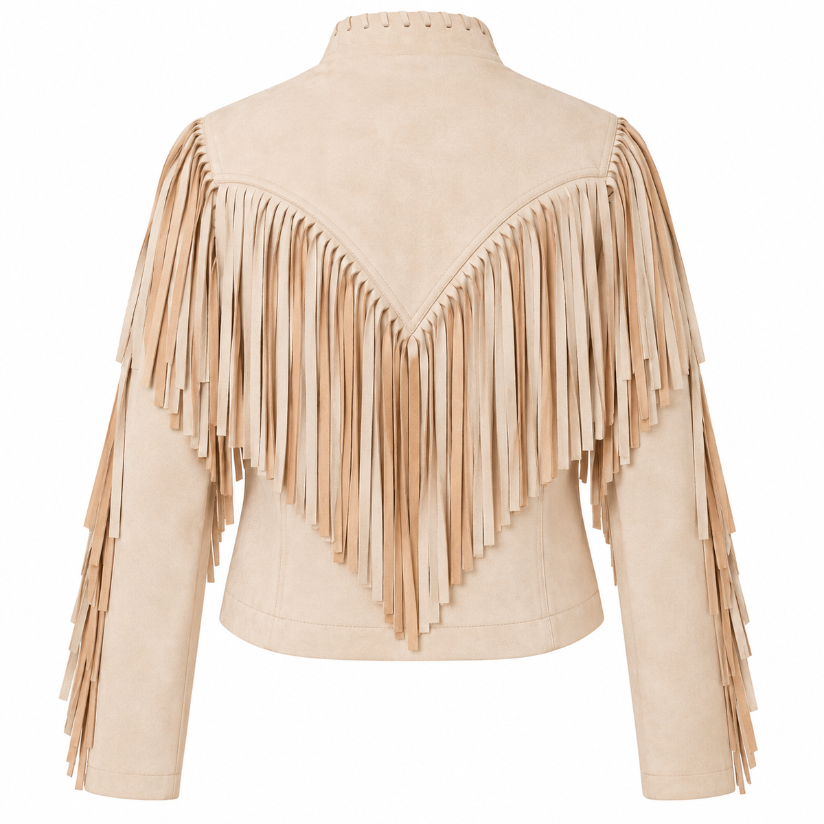 Women’s Cream Suede Fringe Western Jacket W.A.Y. --Wonderful And Young
