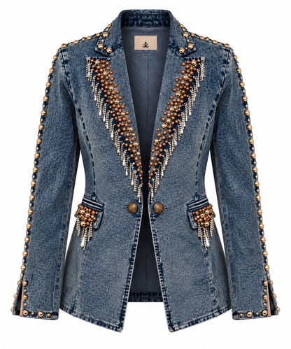 Women’s Western Rhinestone & Studded Denim Jacket Last Rodeo Western Wear & Hat Bar