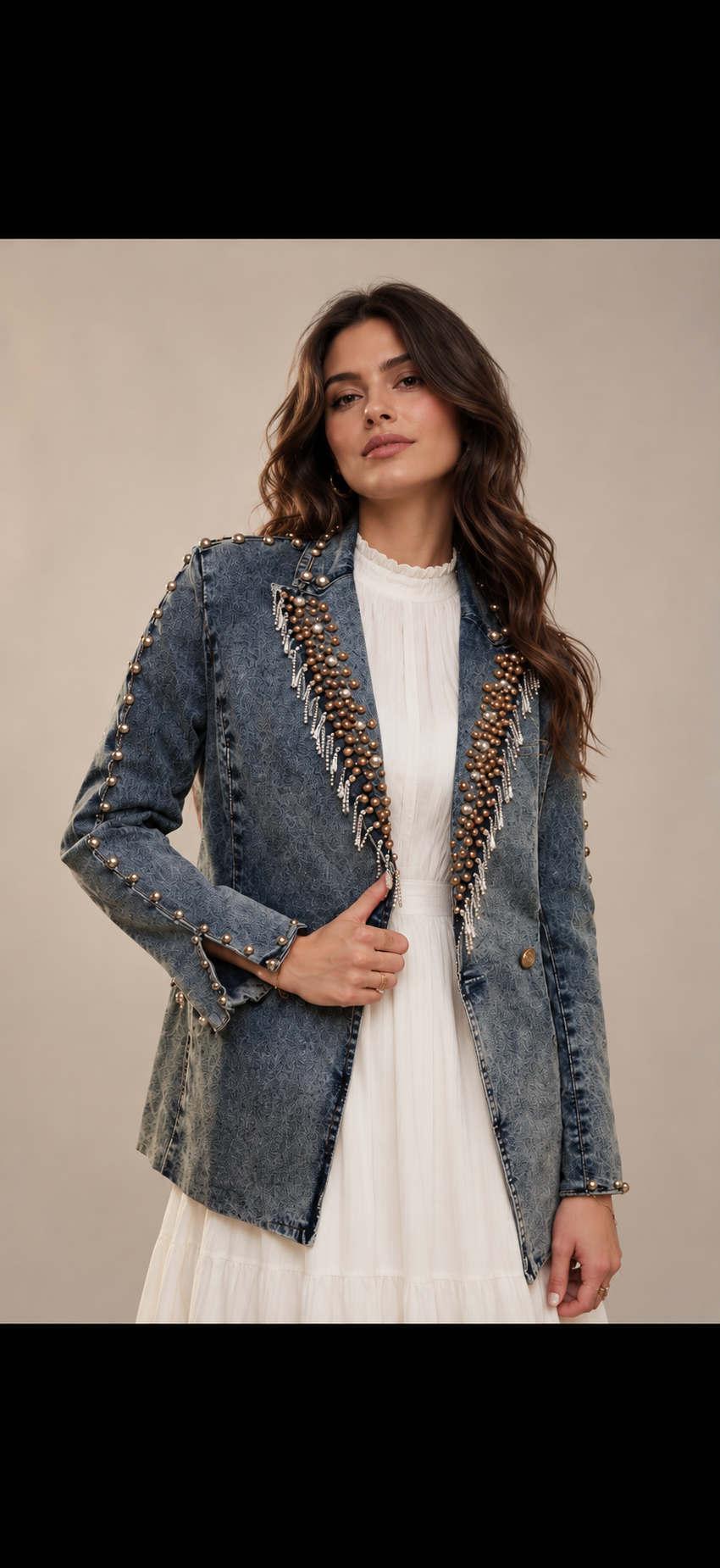 Women’s Western Rhinestone & Studded Denim Jacket Last Rodeo Western Wear & Hat Bar