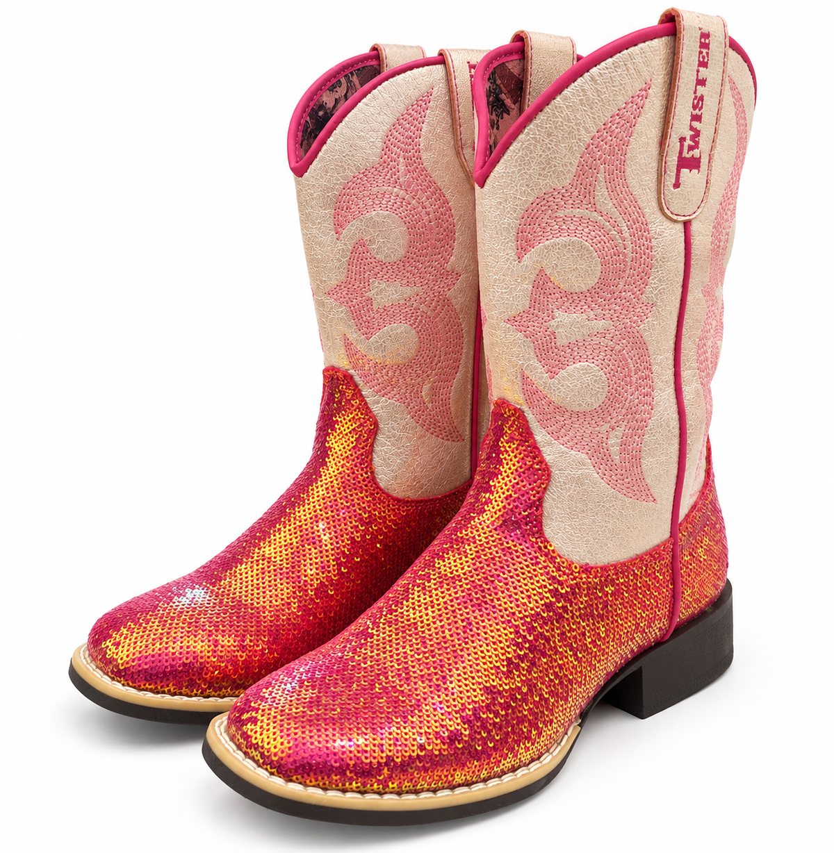 Kids Sequin Sunset Ombré Western Boots — Pink | Girls Cowboy Boots Size 1-13 Last Rodeo Western Wear & Hat Bar