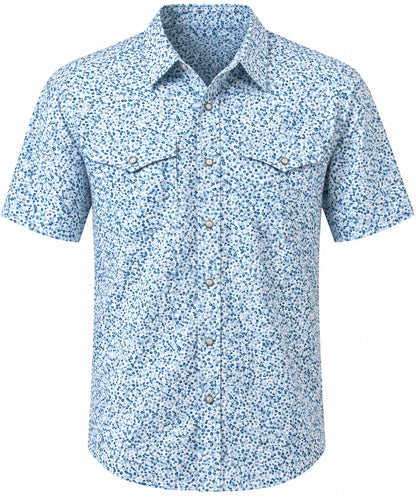 Kimes Ranch Bascom Short Sleeve Western Shirt – Blue Floral Print Last Rodeo Western Wear & Hat Bar