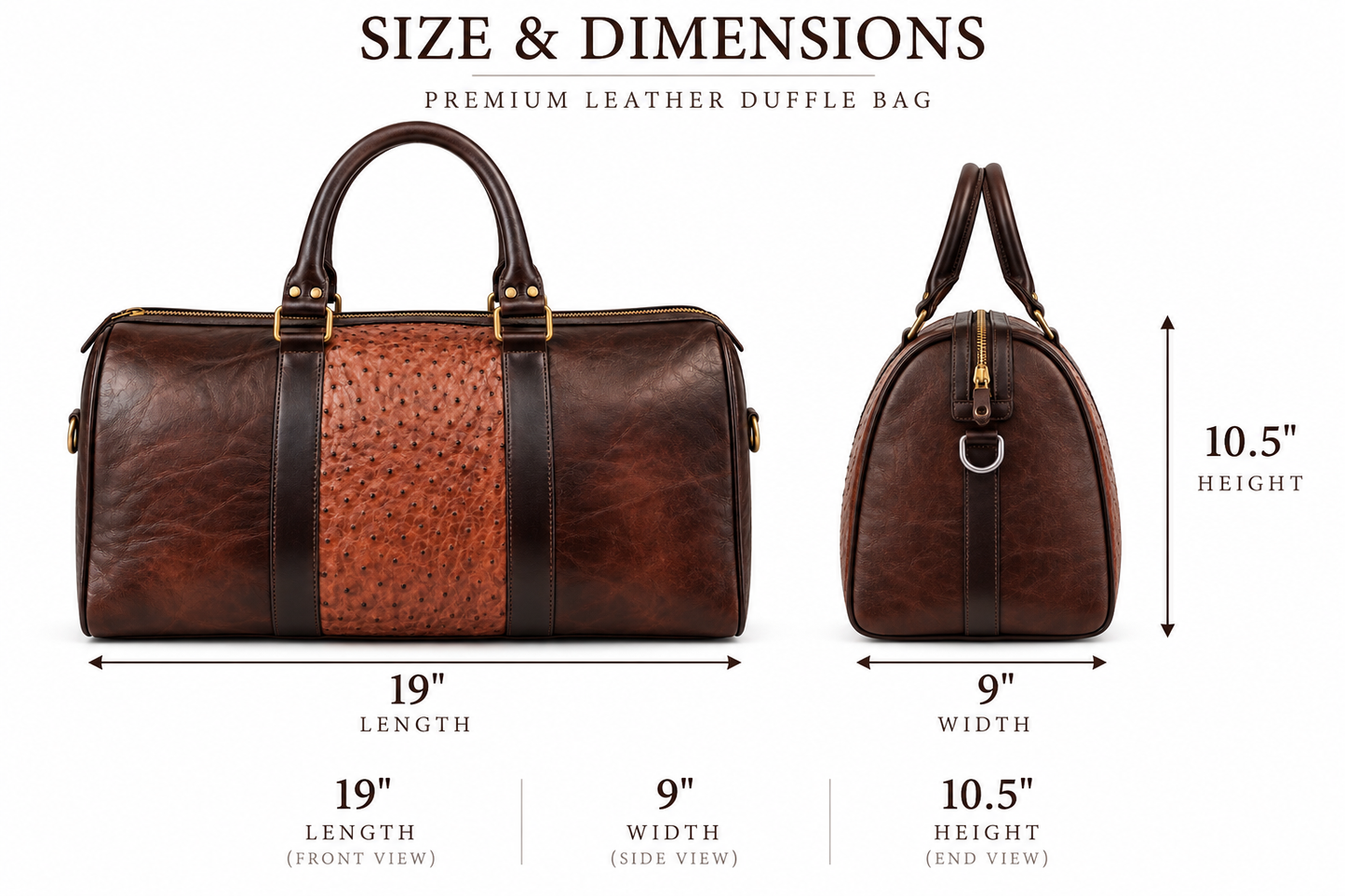 Brown Ostrich Leather Western Duffle Bag – Luxury Travel Bag Last Rodeo Western Wear & Hat Bar