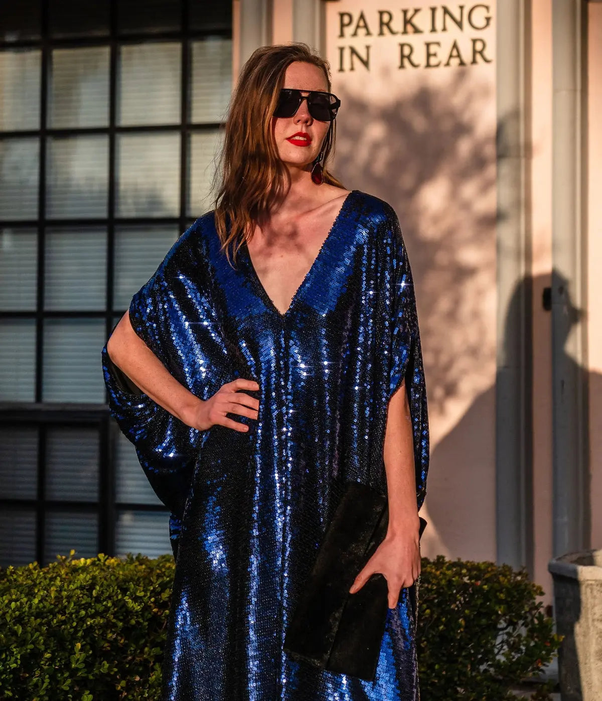 Midnight Sapphire Sequin Caftan – Elegant Evening Statement Dress Last Rodeo Western Wear & Hat Bar
