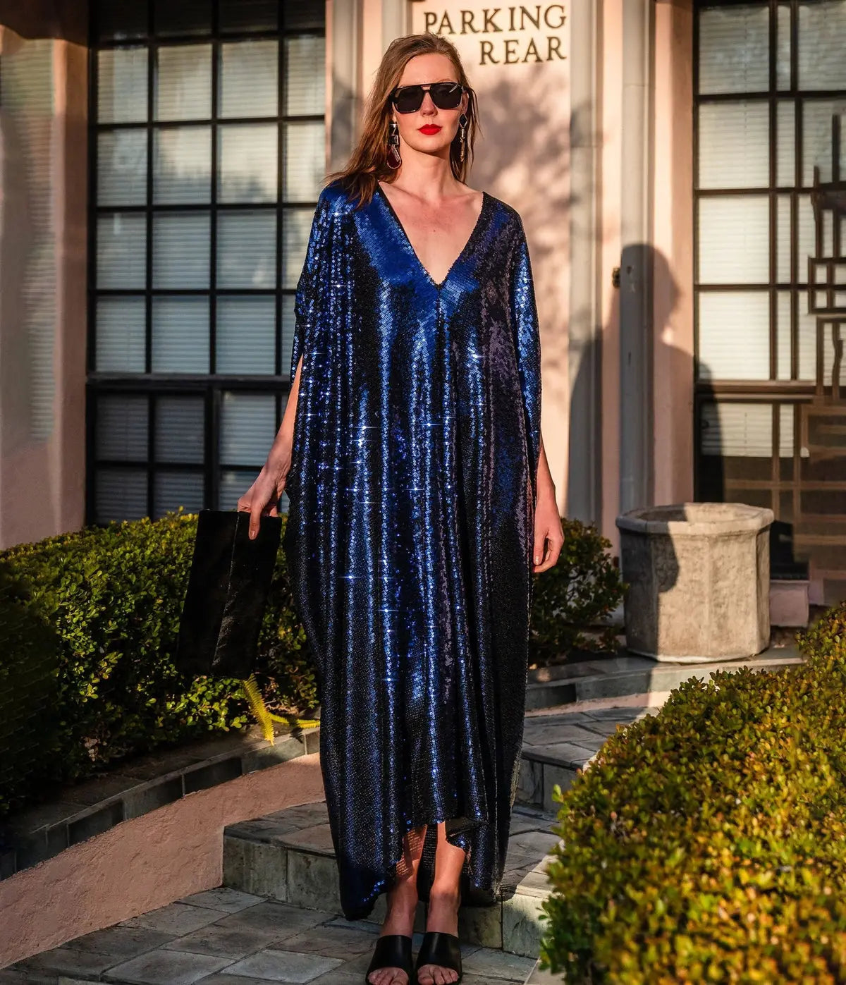 Midnight Sapphire Sequin Caftan – Elegant Evening Statement Dress Last Rodeo Western Wear & Hat Bar