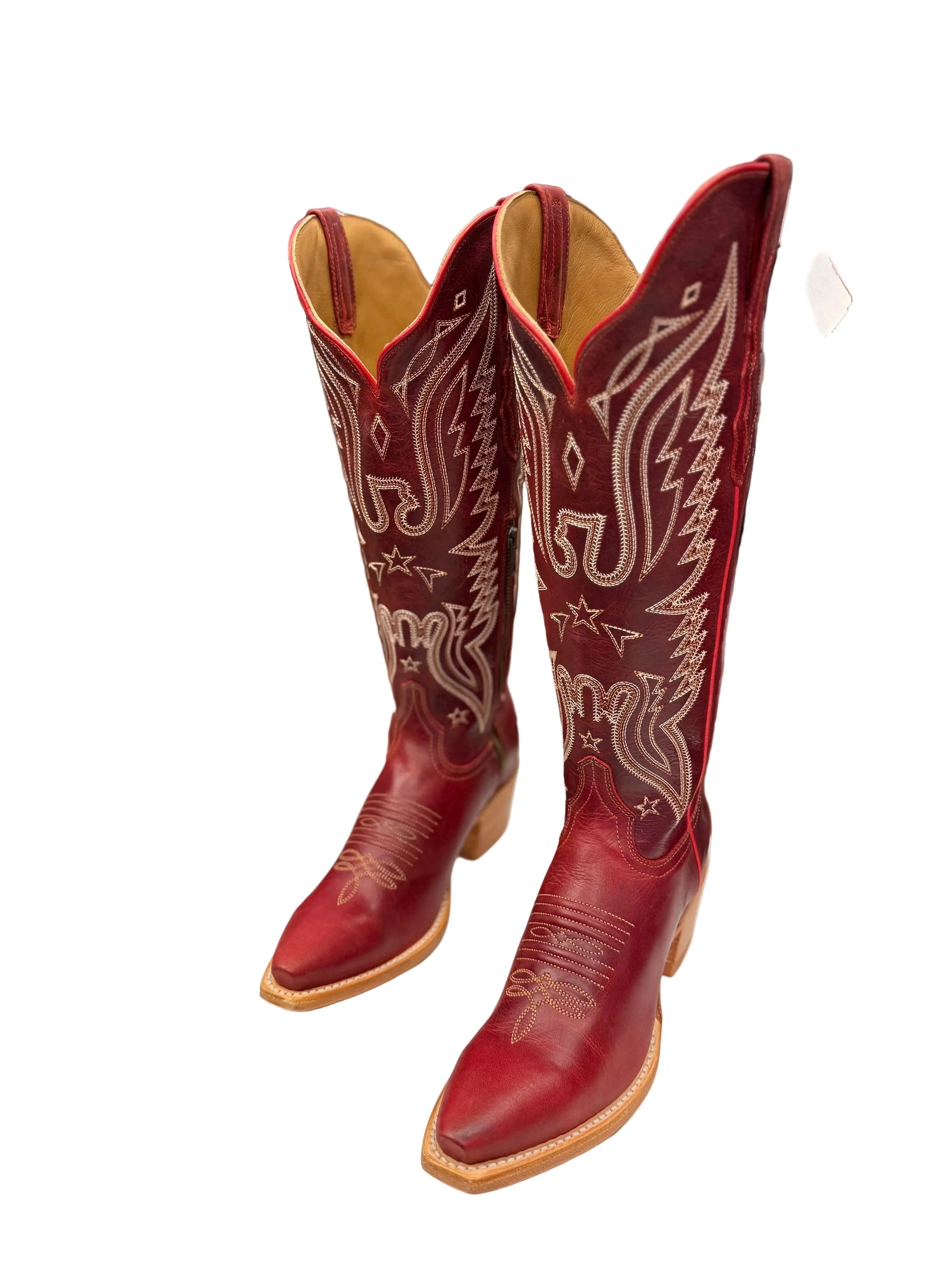 Women’s Red Western Cowboy Boots – Embroidered Leather Last Rodeo Western Wear & Hat Bar