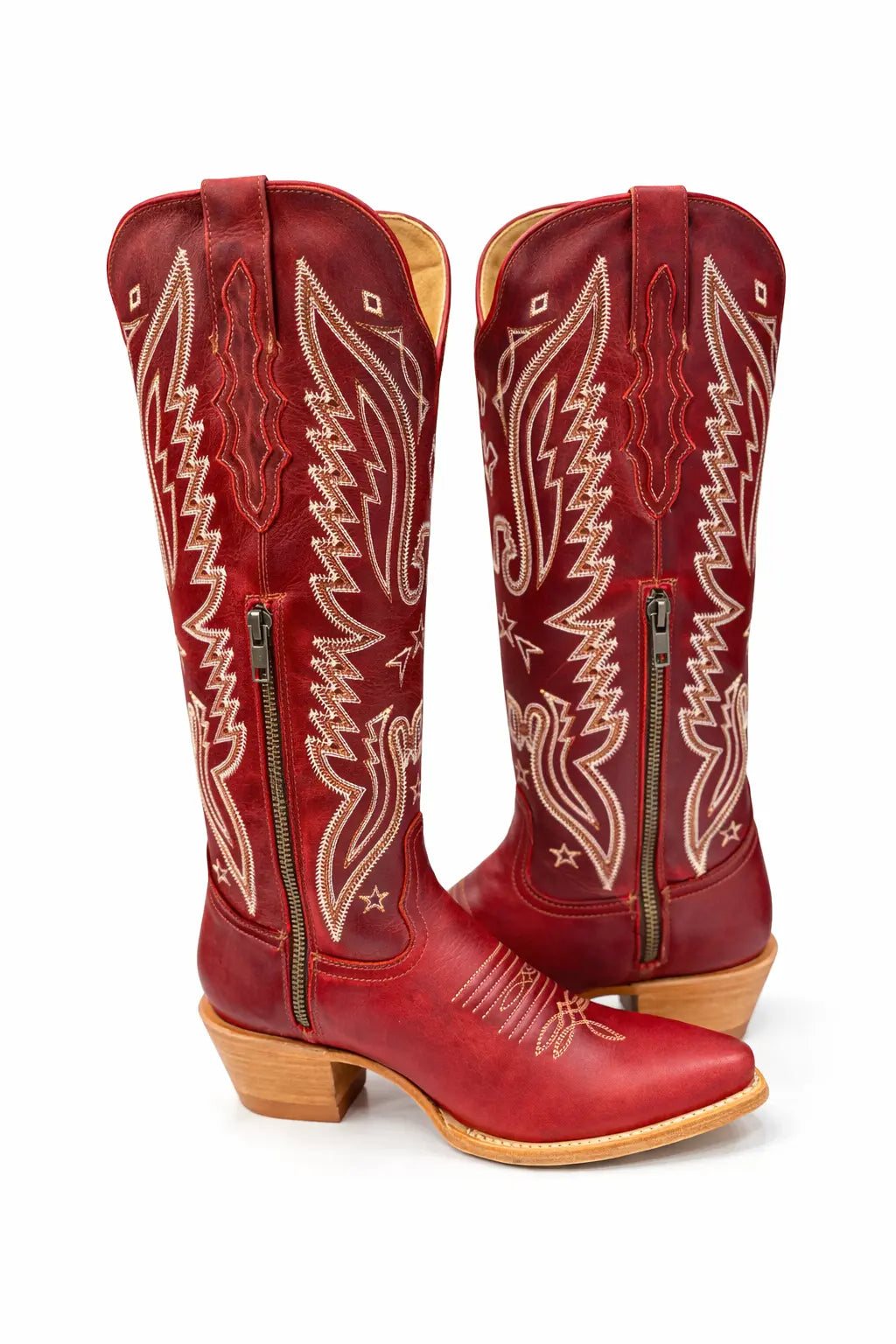 Women’s Red Western Cowboy Boots – Embroidered Leather Last Rodeo Western Wear & Hat Bar