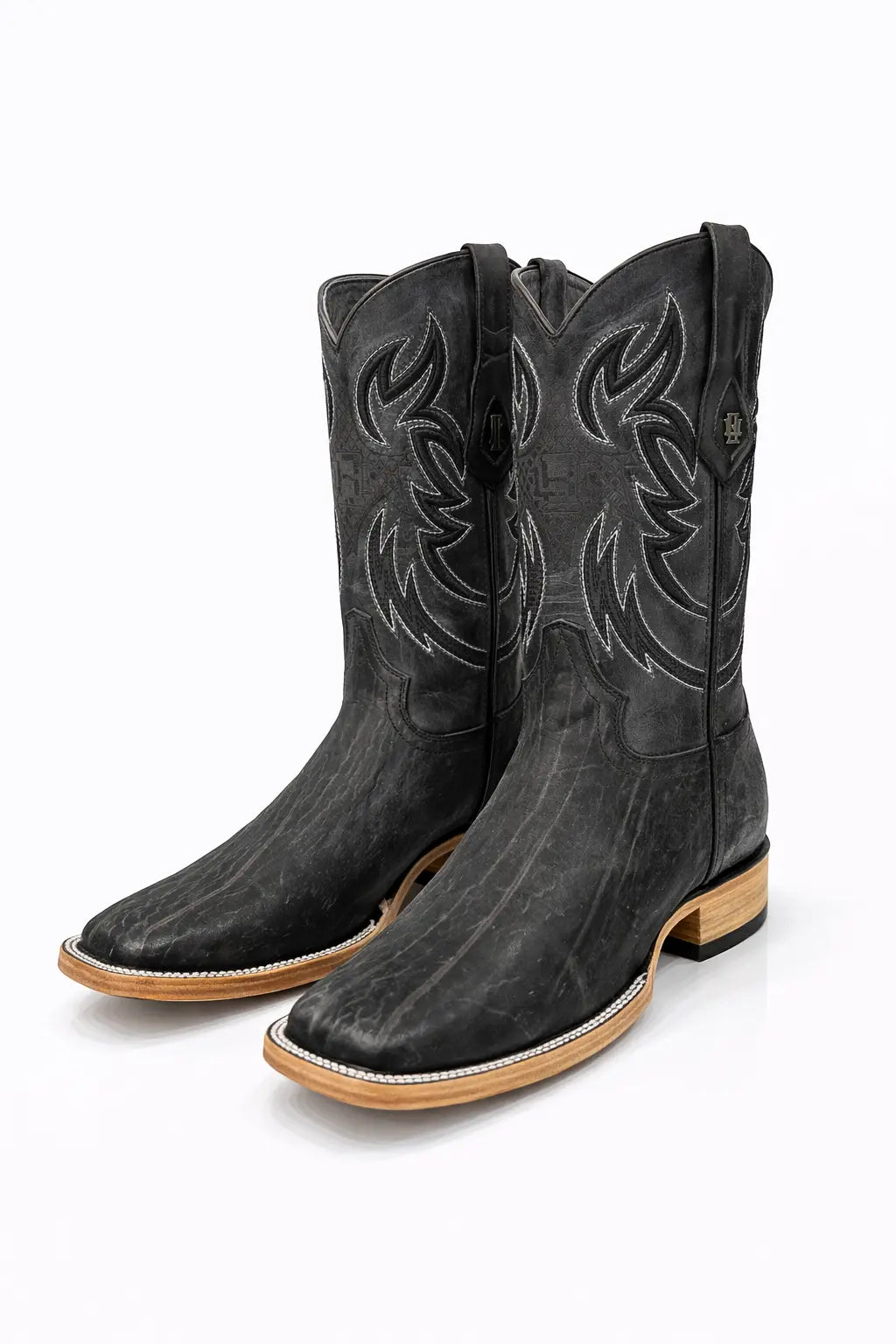Men’s Black Western Leather Boots – Square Toe Last Rodeo Western Wear & Hat Bar