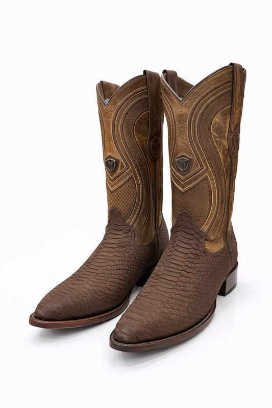 Men’s Classic Brown Cowboy Boots – Western Leather Square Toe Boots Last Rodeo Western Wear & Hat Bar