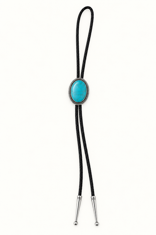 Native American Sterling Silver Turquoise Bolo Tie – Signed Dine Begaye