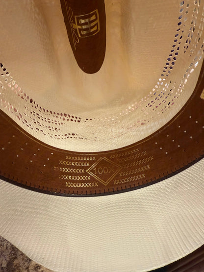 Natural Straw Cowboy Hat Ventilated On Head Shot – Last Rodeo