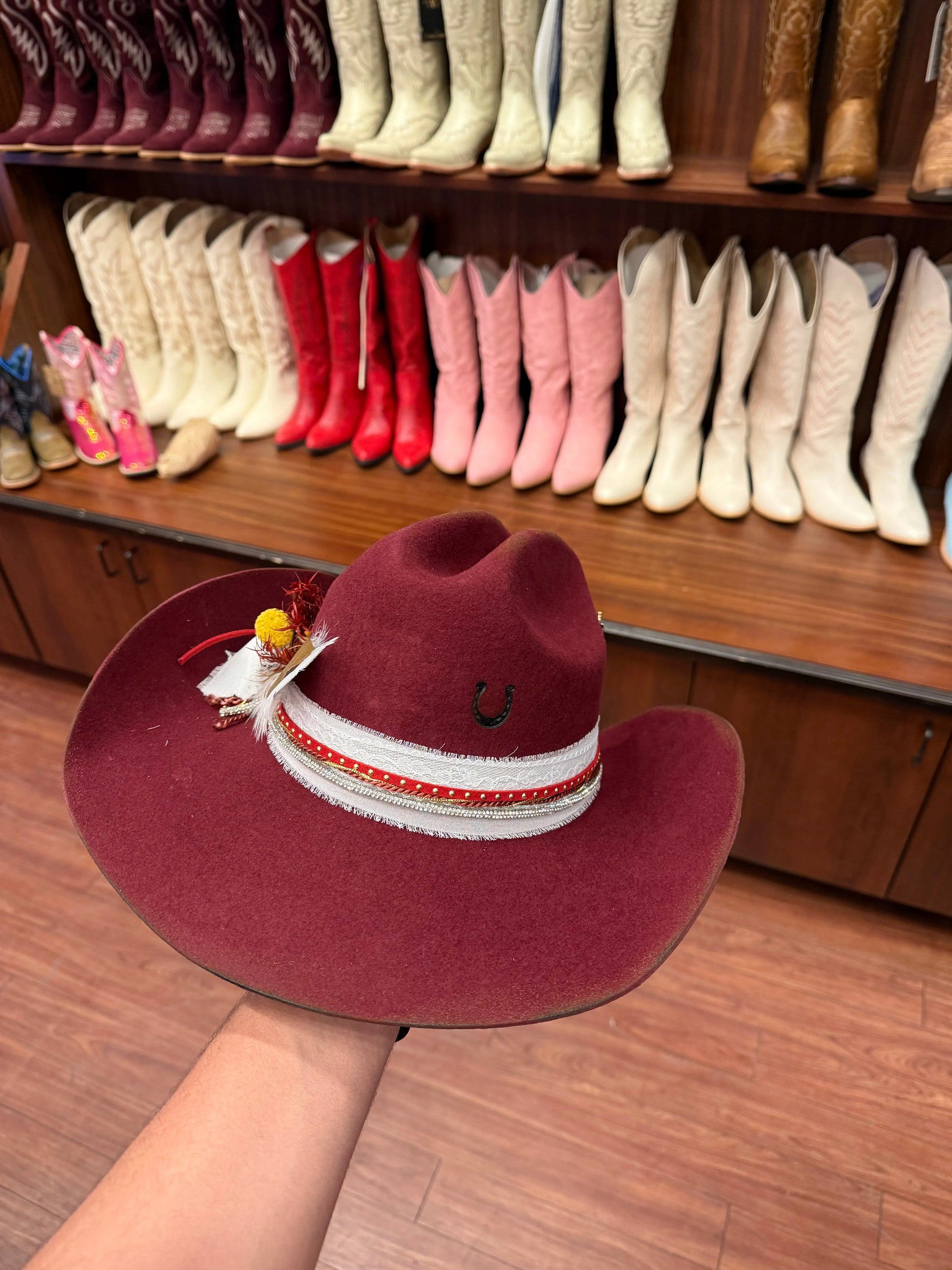 “God Is Good” Custom Burgundy Cowboy Hat – Handcrafted Western Statement Last Rodeo Western Wear & Hat Bar