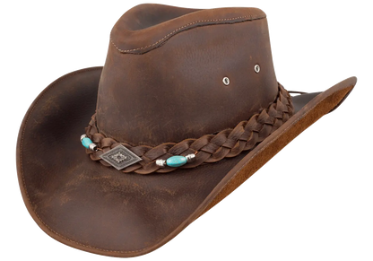 Bullhide Royston Leather Hat - Brown Last Rodeo Western Wear & Hat Bar