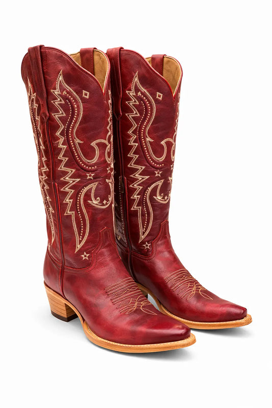 Women’s Red Western Cowboy Boots – Embroidered Leather Last Rodeo Western Wear & Hat Bar