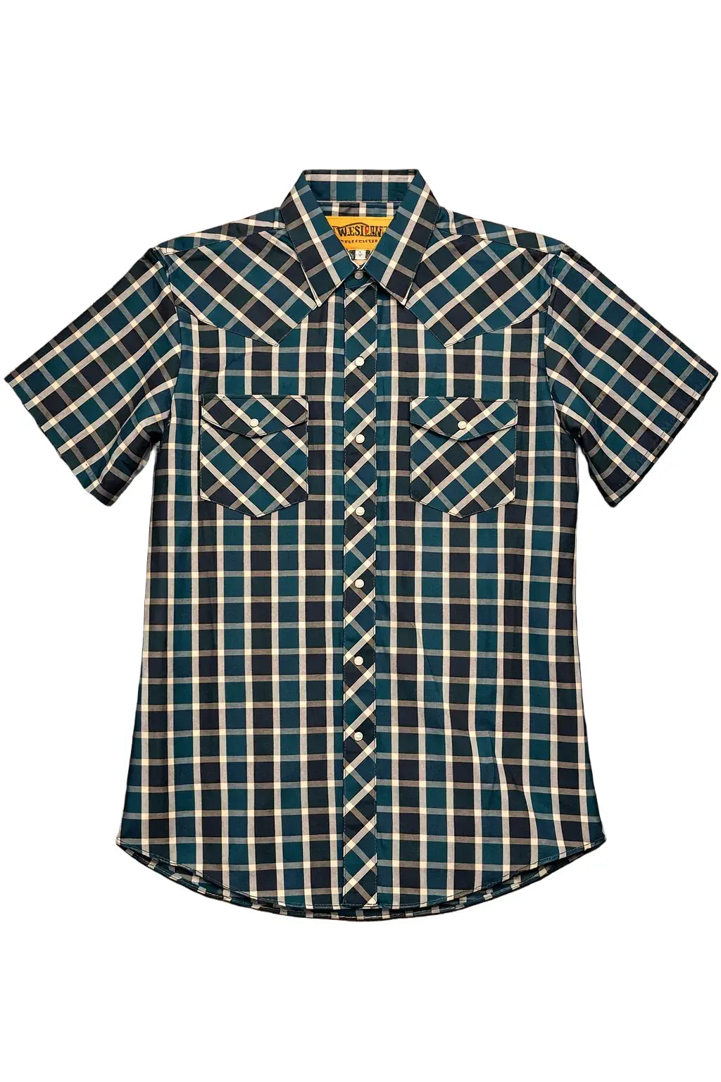 Men’s Classic Western Plaid Shirt – Short Sleeve Snap Button Cowboy Shirt Last Rodeo Western Wear & Hat Bar