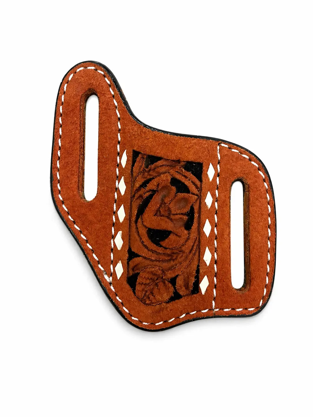 Handmade Leather Knife Sheath Belt Holster – Western Tooled Leather EDC Holder (Fits Standard Belt) Last Rodeo Western Wear & Hat Bar
