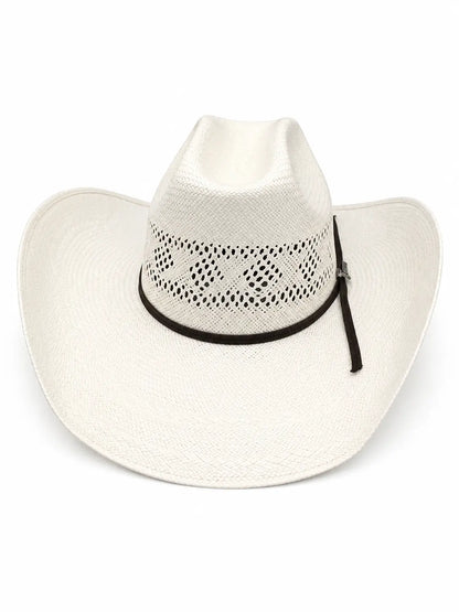 Twister 30X Natural Straw Cowboy Hat Vented Crown Front View – Buy Online at Last Rodeo
