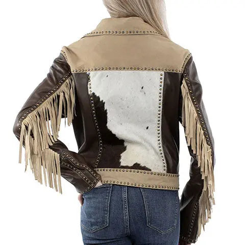 WOMEN'S HAIR ON CALF LEATHER COAT - SCULLY Last Rodeo Western Wear & Hat Bar