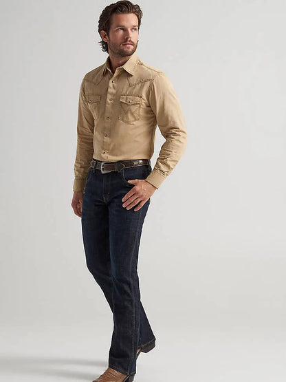 Wrangler Men’s Retro Slim Fit Bootcut Jeans Dark Wash Western Denim Last Rodeo Western Wear & Hat Bar