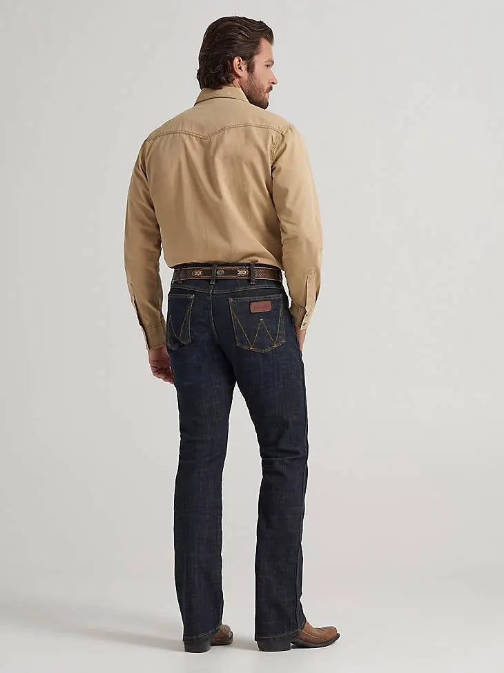 Wrangler Men’s Retro Slim Fit Bootcut Jeans Dark Wash Western Denim Last Rodeo Western Wear & Hat Bar