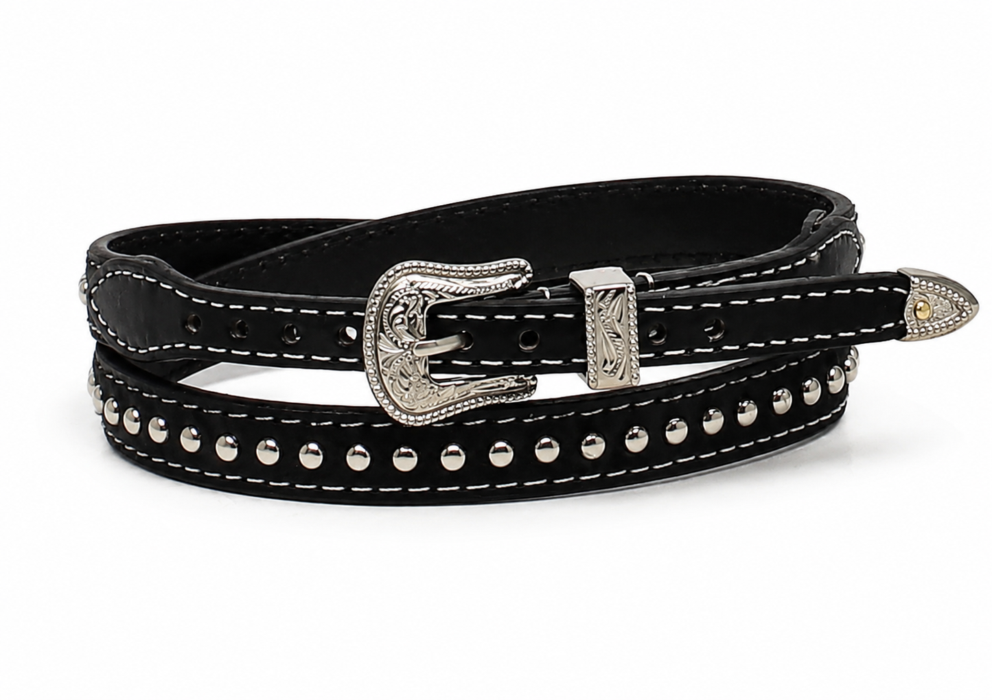 Studded leather cowboy hat band – handmade Western style at Last Rodeo
