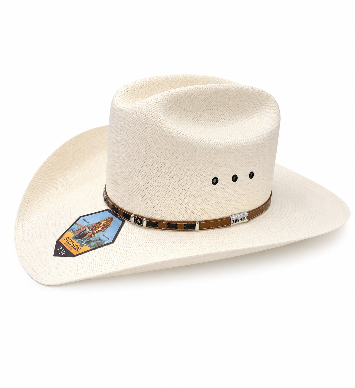 Stetson 10X Shantung Straw Cowboy Hat with the Custom Hat band