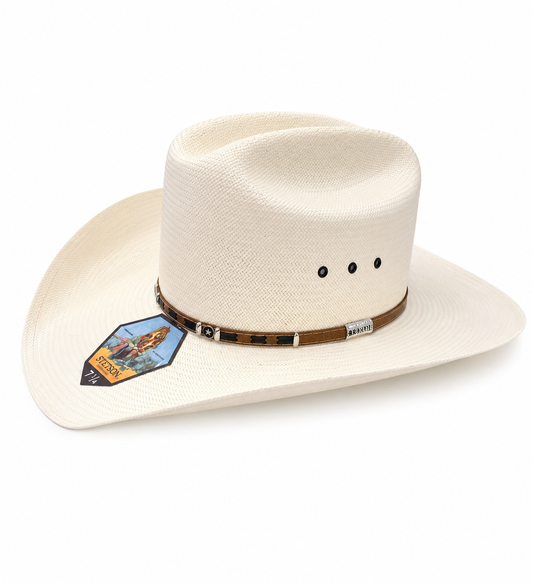 Stetson 10X Shantung Straw Cowboy Hat with the Custom Hat band