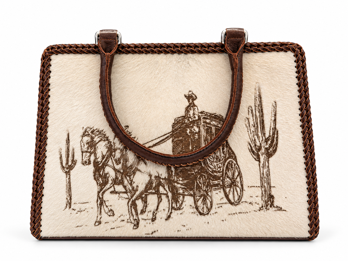 American Darling Hair-On Cowhide Stagecoach Tote with Crossbody Strap