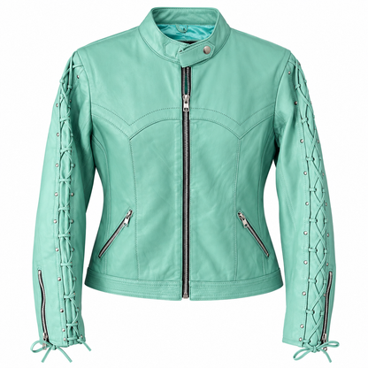 Women's turquoise lambskin leather western jacket by Last Rodeo