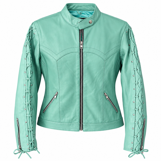 Women's turquoise lambskin leather western jacket by Last Rodeo