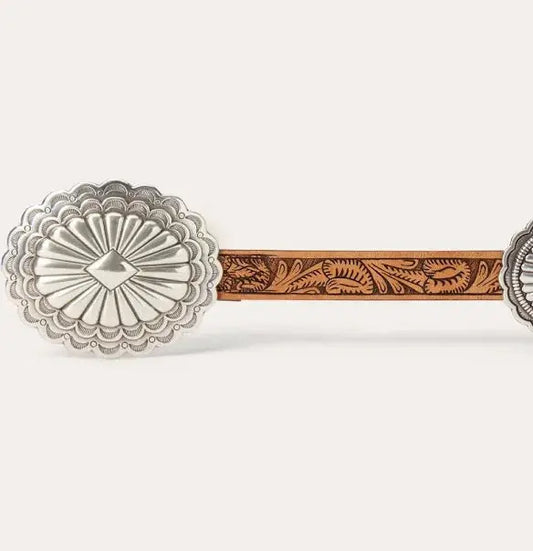 Stetson Women’s Southwestern Tooled Concho Leather Belt – Brown Last Rodeo Western Wear & Hat Bar