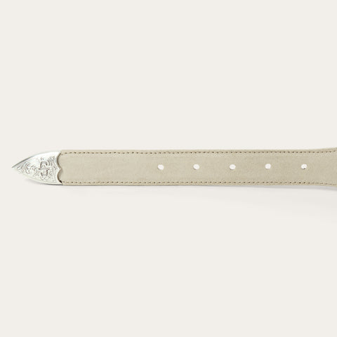 Stetson x THE GREAT. Women’s Western Narrow Suede Belt – Cream Last Rodeo Western Wear & Hat Bar