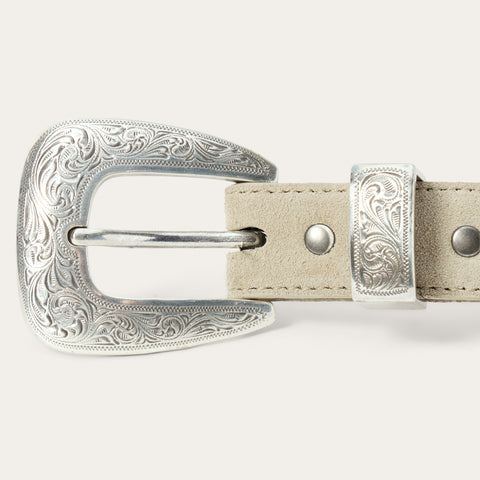Stetson x THE GREAT. Women’s Western Narrow Suede Belt – Cream Last Rodeo Western Wear & Hat Bar