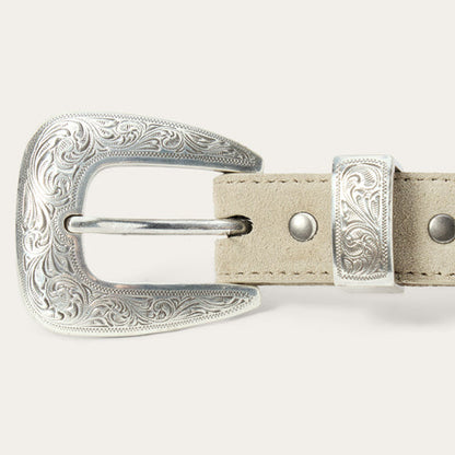 Stetson x THE GREAT. Women’s Western Narrow Suede Belt – Cream Last Rodeo Western Wear & Hat Bar