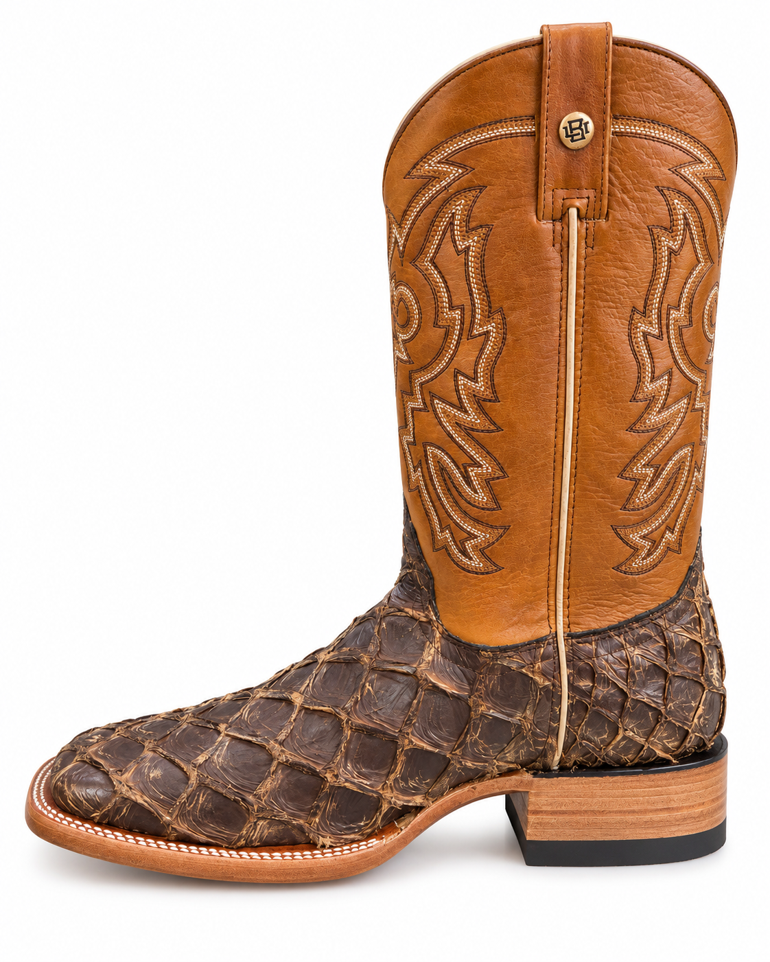 Genuine Exotic Pirarucu Fish Square Toe Cowboy Boots – Brown Last Rodeo Western Wear & Hat Bar