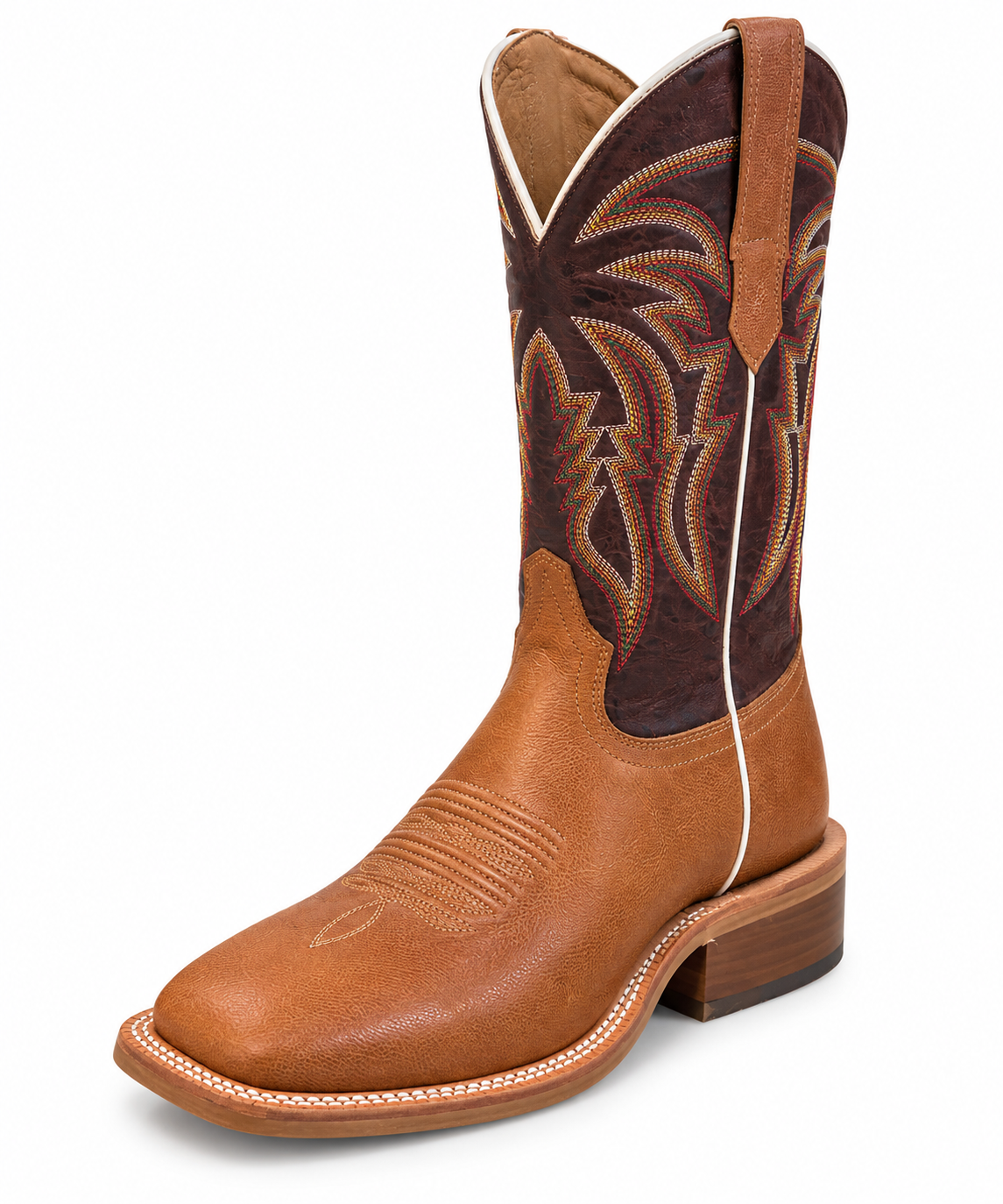 R. Watson Men’s Brown Leather Square Toe Cowboy Boots Last Rodeo Western Wear & Hat Bar