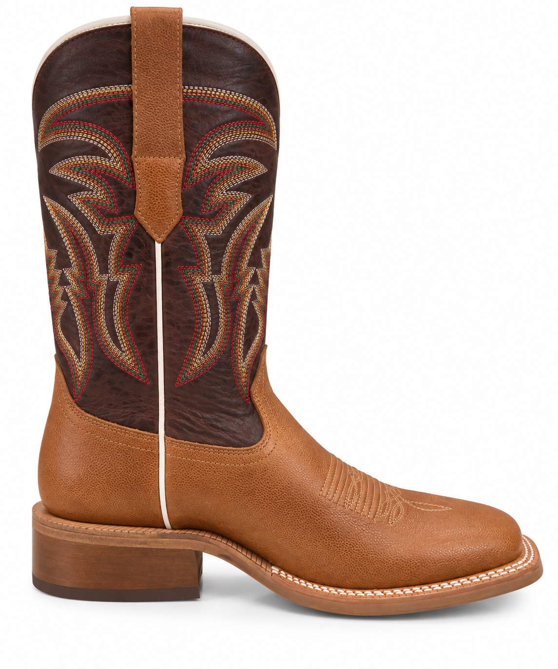 R. Watson Men’s Brown Leather Square Toe Cowboy Boots Last Rodeo Western Wear & Hat Bar