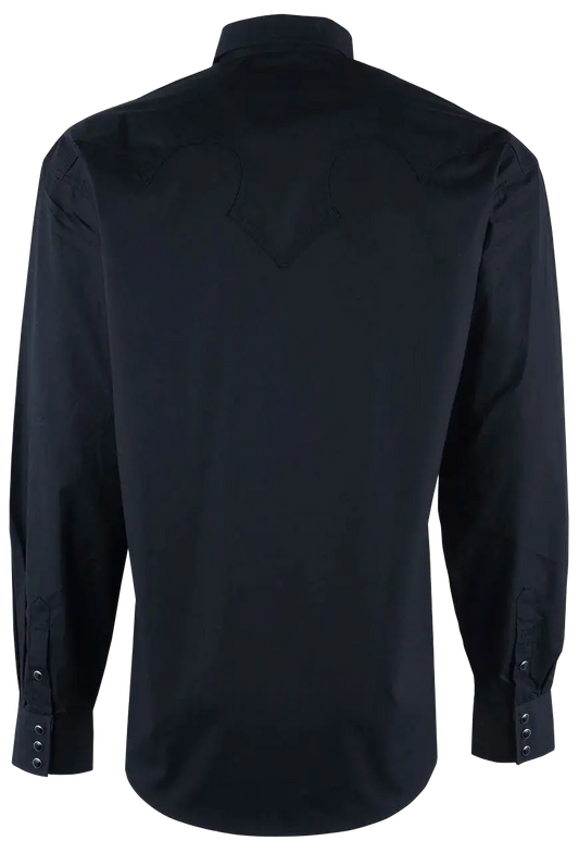 Stetson Men’s Solid Black Western Snap Shirt Last Rodeo Western Wear & Hat Bar
