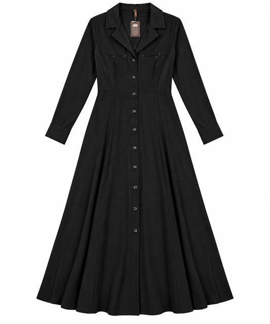 Stetson Women’s Black Western Button-Front Maxi Dress Last Rodeo Western Wear & Hat Bar