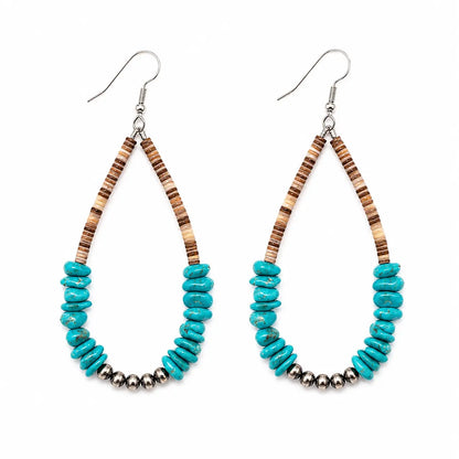 Sterling Silver Natural Turquoise Teardrop Earrings – Southwestern Western Jewelry Last Rodeo Western Wear & Hat Bar