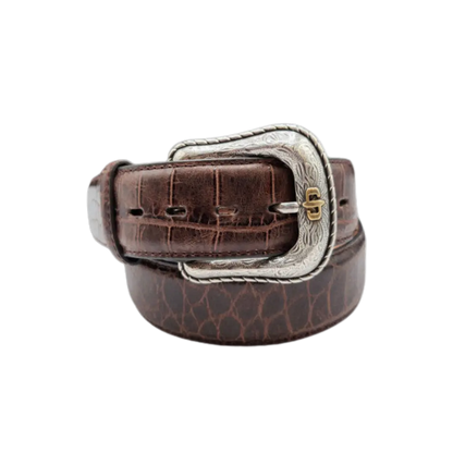 Stetson men’s cognac crocodile embossed leather western belt
