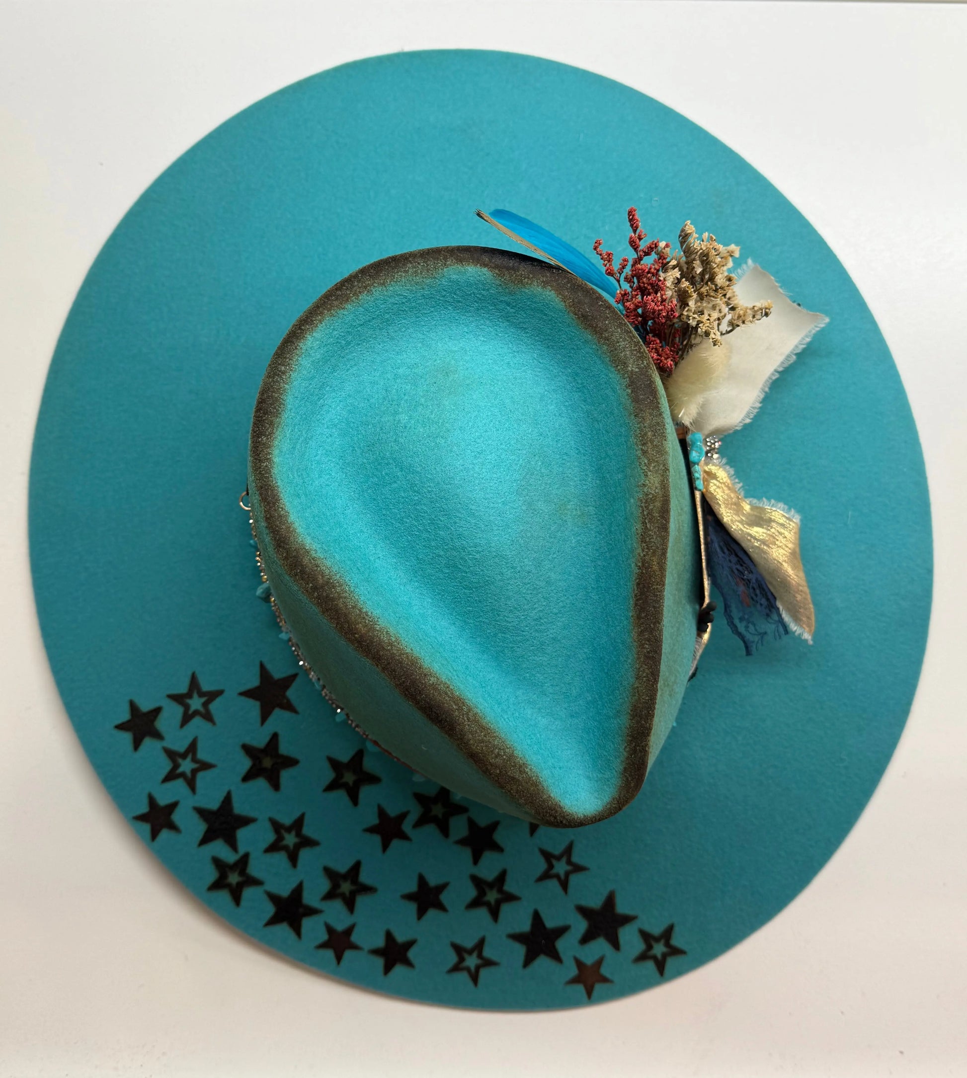 Turquoise Star Custom Cowboy Hat (100% Premium Wool) Last Rodeo Western Wear & Hat Bar