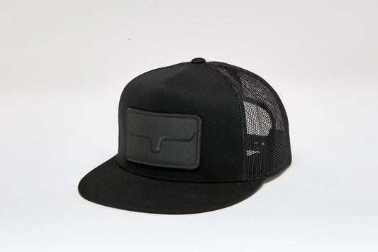 Kimes Ranch Banner Ventilated Trucker Hat Black/Black snapback