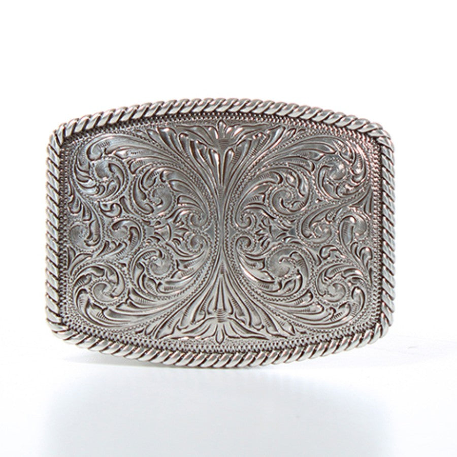 Nocona Western Mens Belt Buckle Floral Silver – Style 37003